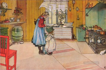 the kitchen Carl Larsson Oil Paintings